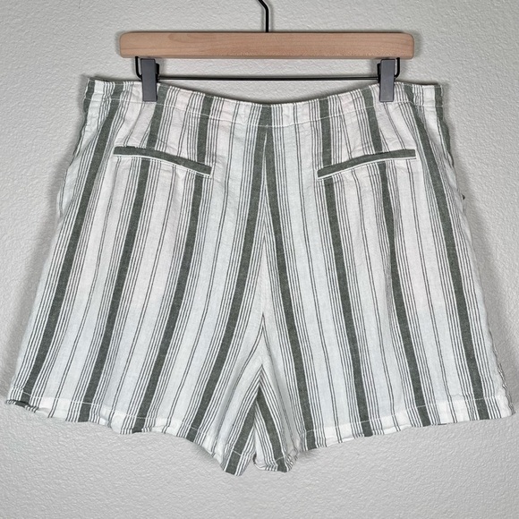 Anthropologie Beachgoer Striped Linen Blend Shorts - Picture 3 of 7